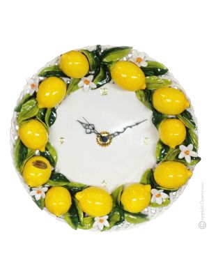 OROLOGIO Wall Clock in Baroque style ceramic handcraft handmade hand painted authentic Made in Italy