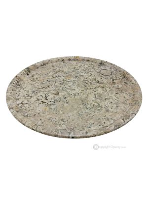 Fossil stone marble tray, modern design, handmade in Italy, natural stone.