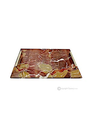 Tray, red jasper marble, unique design and colors, handmade, natural stone.