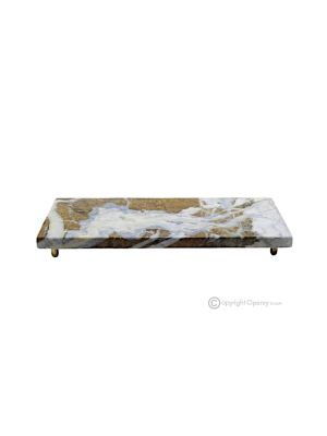 Tray, in blue jeans marble, modern design, natural stone with unique veins.