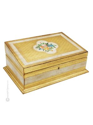 SCATOLA Box Jewel case wood gold-leaf decorated handmade handpainted Made in Italy exclusive