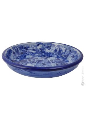 CENTROTAVOLA MILLEFIORI BLU Ceramic bowl centerpiece handcraft handmade hand painted authentic Made in Italy from the Friuli region