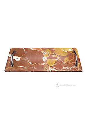 Tray, in red jasper marble, modern handmade design, natural stone unique veins.