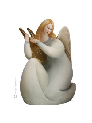 ANGEL WITH CITHERN Statuette statue figure porcelain Capodimonte handmade Made in Italy exclusive