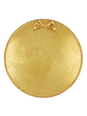 SOTTOPIATTO TONDO DORATO Under Plate in Gold Leaf Wood Hand Made Made in Italy