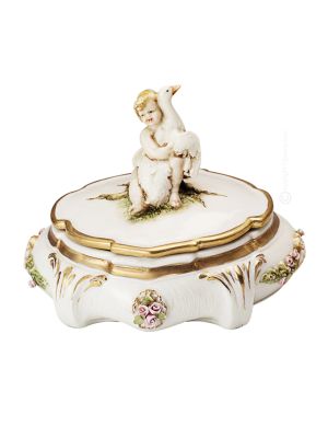 JEWEL CASE WITH CHERUBS Jewel Case Porcelain Capodimonte Casket Box Handmade in Italy Exclusive