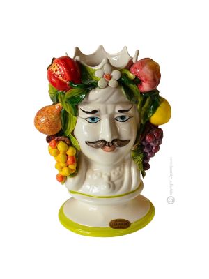 MORO HEADS MALE handmade ceramic artistic table ornament Made in Italy