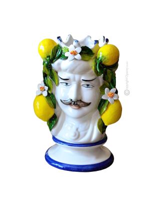 MORO HEADS MALE handmade ceramic artistic table ornament Made in Italy