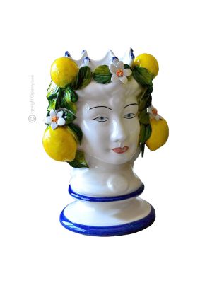 MORO HEADS FEMALE handmade ceramic artistic table ornament Made in Italy