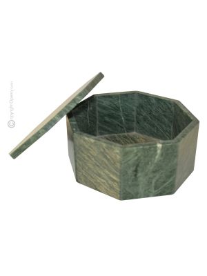 COFANETTO PORTAGIOIE MARMO VERDE GUATEMALA jewellery box sculpture in Guatemala green marble authentic hand Made in Italy