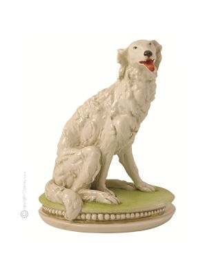 BORZOI Statuette statue figure Capodimonte porcelain handcraft made in Italy