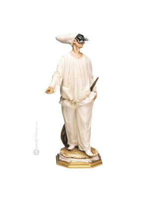 PULCINELLA Statuette statue figure porcelain Capodimonte handmade Made in Italy exclusive