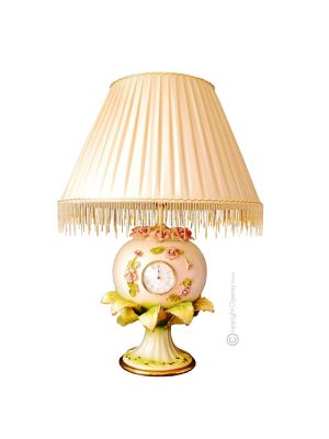 LAMP Table lamp abat-jour lampshade Baroque style artistic ceramic with 24k gold details Made in Italy