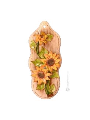 PICTURE Wall decorative object to hang Baroque style artistic ceramic with 24k gold details Made in Italy