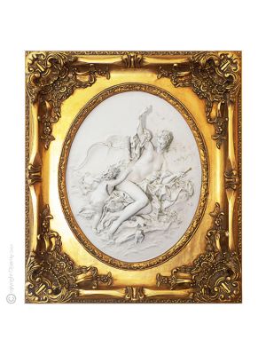 VENUS AND CUPIDO picture bas-relief porcelain Capodimonte handmade Made in Italy exclusive