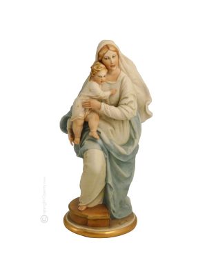 OUR LADY WITH HOLY CHILD Statuette statue figure porcelain Capodimonte handmade made in Italy exclusive