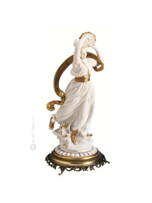 LADY DANCING Statuette statue figure porcelain Capodimonte handmade made in Italy exclusive