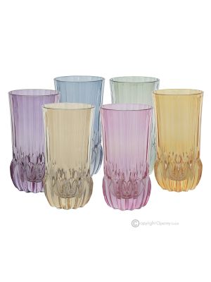 ADA Set of 6 Authentic Modern Hand Painted Drinking Glasses in Premium Quality Glass.