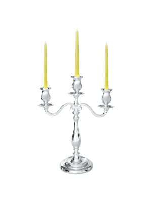 CANDELABRO INGLESE 3 Flames Candelabra Candle Holder Candelabrum Silver Plated Handcraft Made in Italy