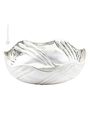 CIOTOLA TONDA Centerpiece bowl basket silver plated artistic handcraft Made in Italy