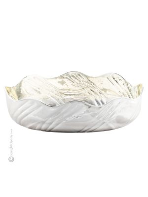 CIOTOLA TONDA BAROCCO Centerpiece bowl basket silver plated artistic handcraft Made in Italy