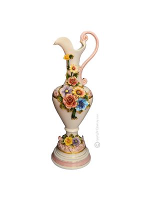 AMPHORA Vase baroque style artistic ceramic with 24k gold details Made in Italy