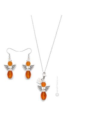 PARURE ANGELO fashion jewellery set necklace earrings handmade pearls in Murano-Venice glass authentic Made in Italy