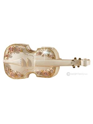 VIOLINO Wall decorative object to hang Baroque style artistic ceramic with 24k gold details Made in Italy