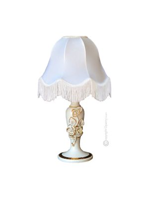 LAMP Table lamp abat-jour lampshade Baroque style artistic ceramic with 24k gold details Made in Italy