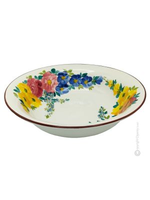 CATINO DECO TRADIZIONALE Ceramic bowl centerpiece handcraft handmade hand painted authentic Made in Italy from the Friuli region