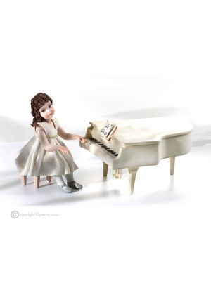 CECILIA - Hand painted, unique Capodimonte piano doll.