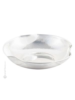 CIOTOLA TRIANGOLARE 3 FESONI Bowl Silver Plated Decorative Ornament Noble Metals Artistic Creation Handcraft Made in Italy