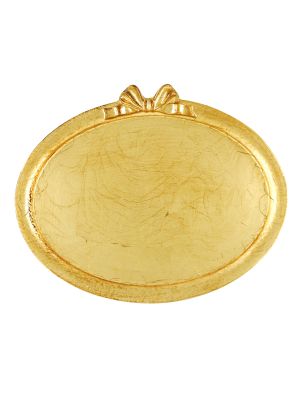 VASSOIETTO OVALE CON FIOCCO Tray Oval Wood Gold Leaf Handcraft Made in Italy