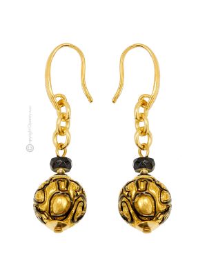 ORECCHINI MERLETTO fashion jewellery Earrings handmade pearls in Murano-Venice glass with gold 18k authentic Made in Italy