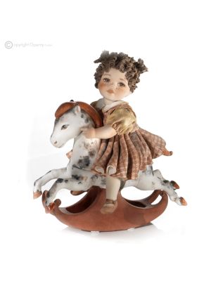 ROCKING HORSE F - Timeless elegance for this handcrafted porcelain doll.