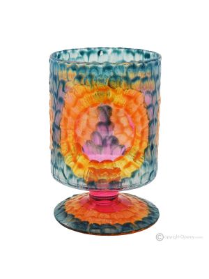 MELODIE Authentic hand painted candle holder modern decorative in premium quality glass.