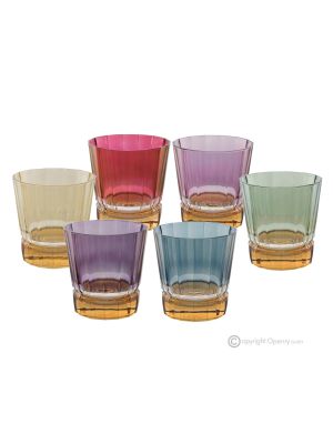 MADDY Set of 6 authentic modern hand painted water glasses in premium quality glass.