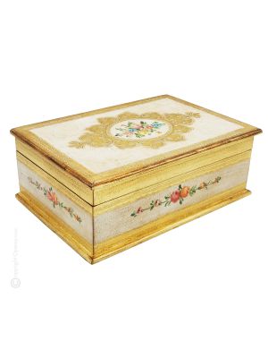 SCATOLA Box Jewel case wood gold-leaf decorated handmade handpainted Made in Italy exclusive