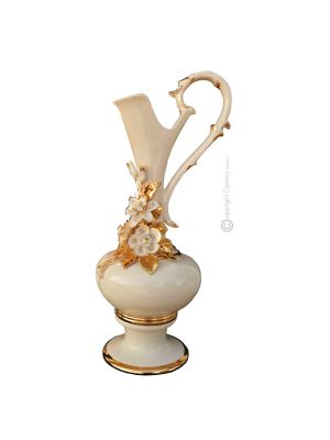 AMPHORA Vase baroque style artistic ceramic with 24k gold details Made in Italy