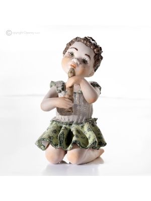 ERICA Romantic little musician with flute, magic and art porcelain.