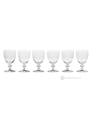 ESTRO Set of 6 authentic modern stemmed water glasses in superior quality glass.