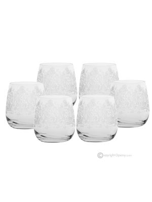 ESTRO Set of 6 elegant, authentic, modern water glasses in superior quality glass.