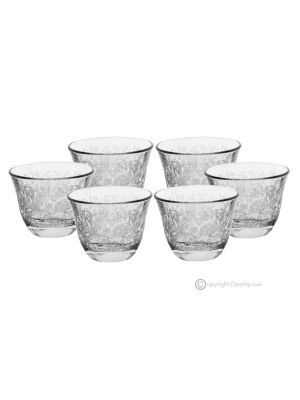 ESTRO Set of 6 espresso glasses, superior quality glass, elegant modern design.