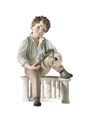 FILIPPO - Musician with flute, Italian tradition porcelain doll.