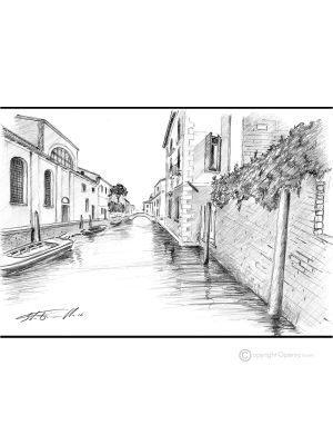 FONDAMENTA S. CATERINA - VENICE Drawing with pencil on paper modern Made in Italy 