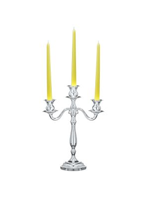 CANDELABRO INGLESE 3 Flames Candelabra Candle Holder Candelabrum Silver Plated Handcraft Made in Italy