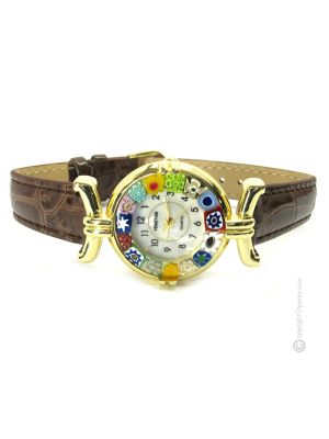 LADY wristwatch with Murrine Murano glass hand made authentic Made in Italy