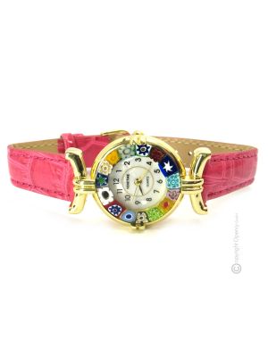 LADY wristwatch with Murrine Murano glass hand made authentic Made in Italy