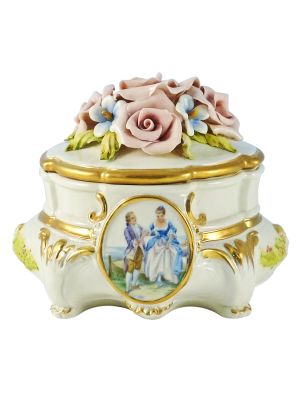 PORTAGIOIE Jewel Case Porcelain Capodimonte Box Handmade in Italy Exclusive