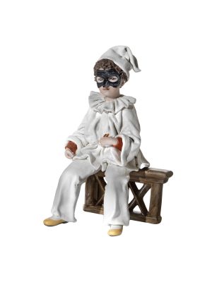 PULCINELLA Capodimonte porcelain, carnival mask, splendid and refined.